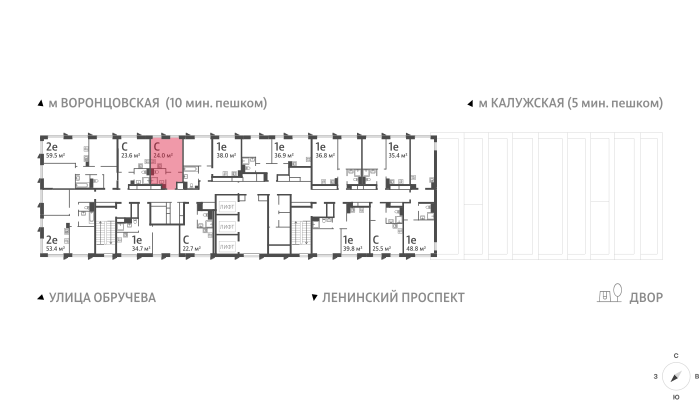 Квартира-студия в ЖК Обручева 30