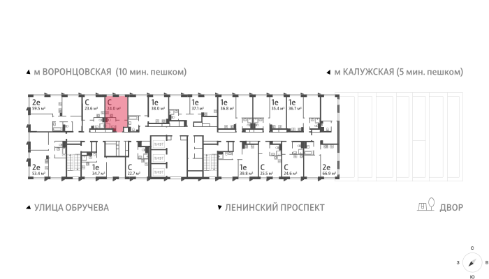 Квартира-студия в ЖК Обручева 30