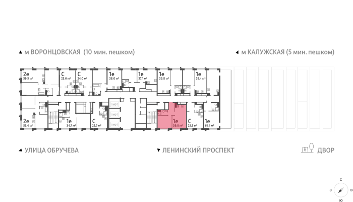 1-комнатная квартира в ЖК Обручева 30