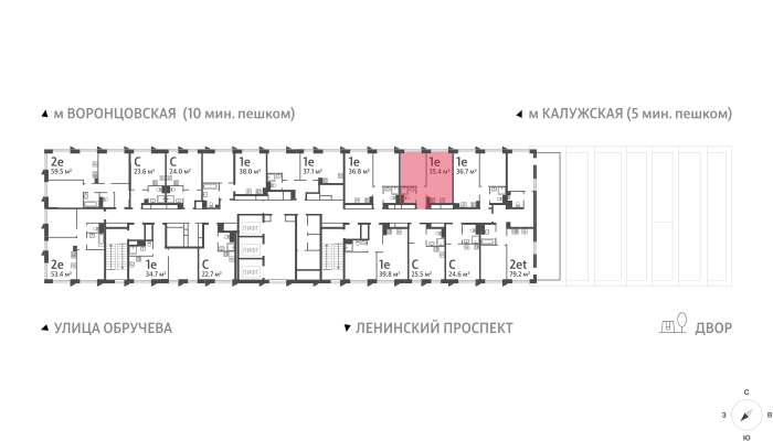 1-комнатная квартира в ЖК Обручева 30