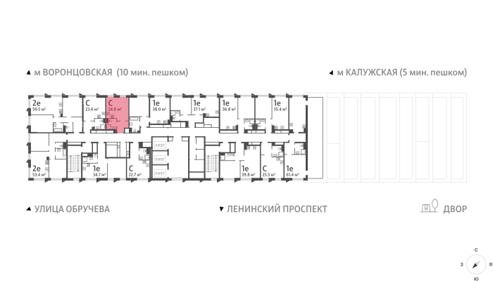 Квартира-студия в ЖК Обручева 30