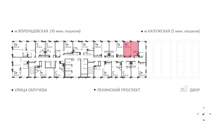 1-комнатная квартира в ЖК Обручева 30